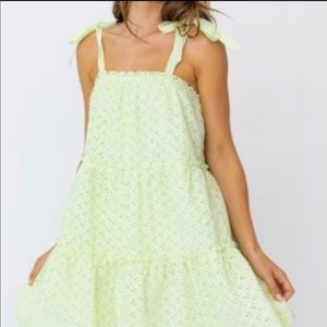 Lime green eyelet dress